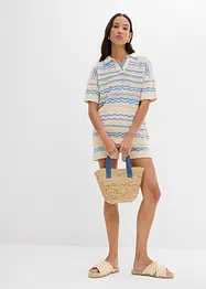 Stickad jumper i luftig mix av bomull och lin, bonprix