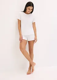 Pyjamas med shorts i pointelle-jersey, bonprix