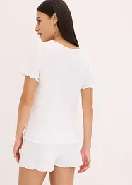 Pyjamas med shorts i pointelle-jersey, bonprix