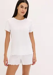 Pyjamas med shorts i pointelle-jersey, bonprix