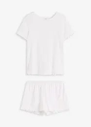 Pyjamas med shorts i pointelle-jersey, bonprix
