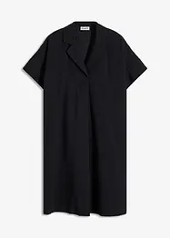 Ledig bomullsklänning med lagt veck, bonprix