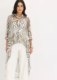 Lång blus i chiffong, bonprix