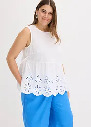 Bluslinne med slits och hålbroderi, bonprix