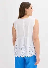 Bluslinne med slits och hålbroderi, bonprix