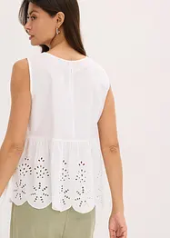 Bluslinne med slits och hålbroderi, bonprix