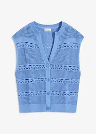 Hålmönstrad cardigan med kort ärm, bonprix