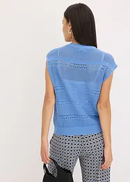 Hålmönstrad cardigan med kort ärm, bonprix