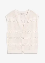 Hålmönstrad cardigan med kort ärm, bonprix