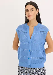 Hålmönstrad cardigan med kort ärm, bonprix