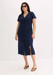 Trikåklänning med slits, bonprix