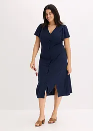 Trikåklänning med slits, bonprix
