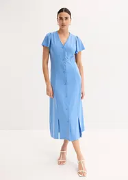 Trikåklänning med slits, bonprix