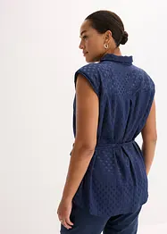 Satinblus med knytband, bonprix