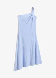 Jerseyklänning med asymmetrisk nederkant och knutdetalj på axeln, av bomull, bonprix