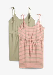 Jerseyklänning i ren bomull (2-pack), bonprix