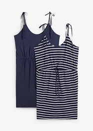 Jerseyklänning i ren bomull (2-pack), bonprix