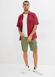 Stretchiga bermudas i cargomodell (2-pack), normal passform, bonprix
