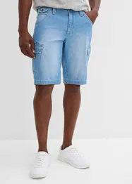 Tunna jeansshorts med cargoficka, av ren bomull, Relaxed Fit (2-pack), bonprix