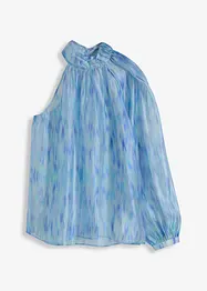 One shoulder-blus i chiffong, bonprix