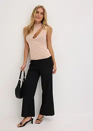 Stickad ärmlös topp med cut-out, bonprix
