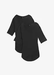 Lång topp i mjuk viskos (2-pack), bonprix