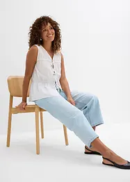 Baggy Jeans Mid Waist Super Soft, cropped, bonprix