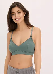 Amningsbehå utan bygel, med ekologisk bomull (2-pack), bonprix