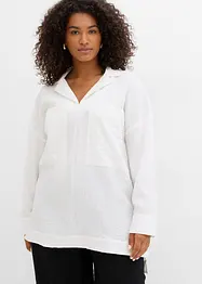 Skjortblus i mjuk viskosmix, bonprix