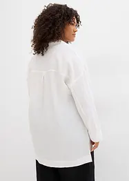 Skjortblus i mjuk viskosmix, bonprix