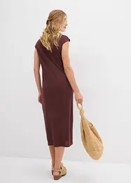 Mellanlång klänning med stickad look, bonprix