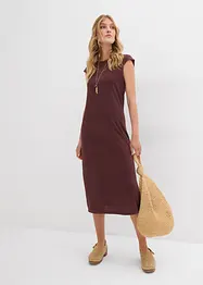 Mellanlång klänning med stickad look, bonprix