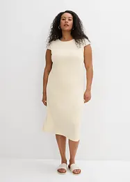 Mellanlång klänning med stickad look, bonprix