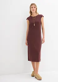 Mellanlång klänning med stickad look, bonprix