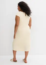 Mellanlång klänning med stickad look, bonprix