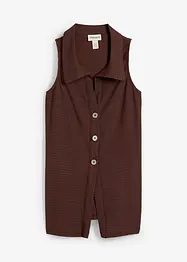 Ärmlös topp i kräppat material med struktur, bonprix