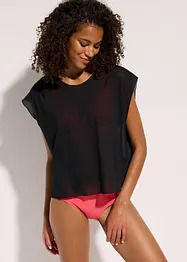 Transparent strandtopp med huva, bonprix