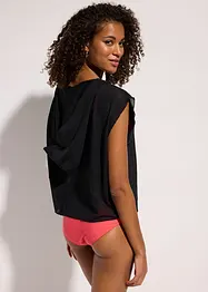 Transparent strandtopp med huva, bonprix