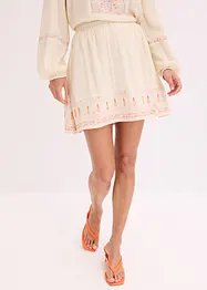Minikjol med broderi, bonprix