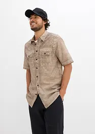 Kortärmad skjorta med tvättad look, bonprix
