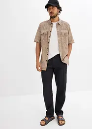 Kortärmad skjorta med tvättad look, bonprix