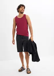 Jeansbermudas med töjbar midja i sidan, Classic Fit, bonprix