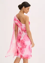 One shoulder-klänning i fintrådig chiffong, bonprix