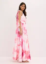 One shoulder-klänning i glänsande satin, bonprix