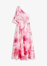 One shoulder-klänning i glänsande satin, bonprix