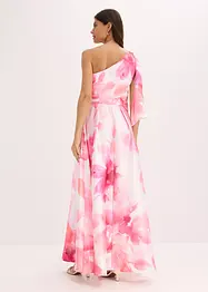 One shoulder-klänning i glänsande satin, bonprix