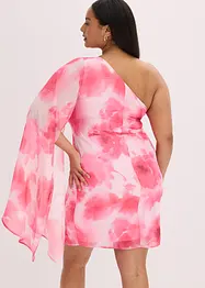 One shoulder-klänning i fintrådig chiffong, bonprix