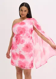 One shoulder-klänning i fintrådig chiffong, bonprix