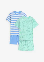 Kort pyjamas av ekologisk bomull (set i 4 delar), bonprix