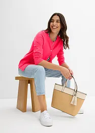Cardigan med rund halsringning, bonprix
